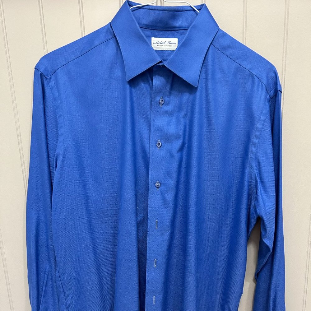 Mens Michael Thomas blue dress shirt 16.5/34
